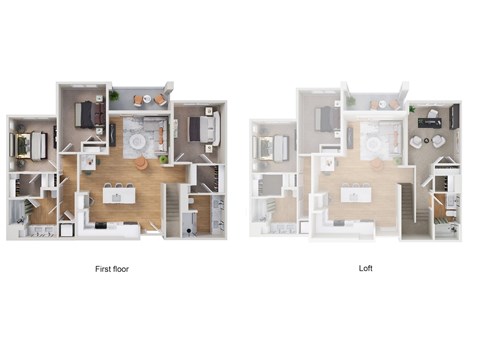 Floor plan for 3 beds, 3 baths, 1713 sqft
